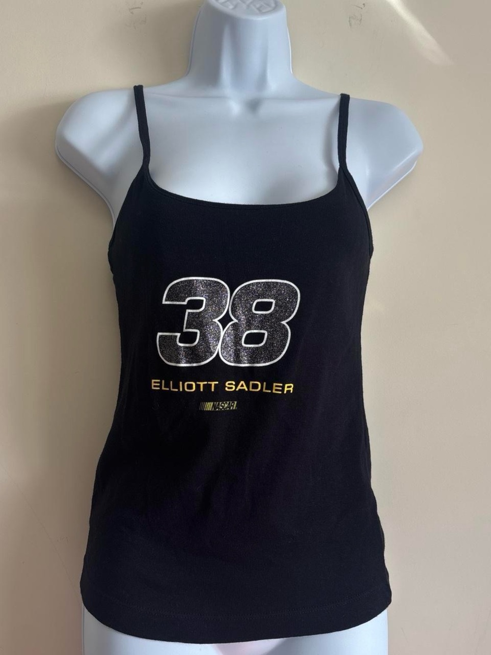 Winner's Circle NASCAR Elliott Sadler #38 Women's Black Tank Top Shirt Size M
